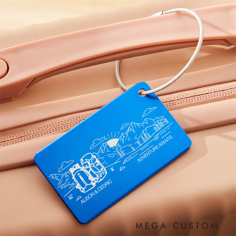 Personalized Outdoor Adventur Luggage Tags Custom Baggage ID Tag Luggage Accessory for Couple Friend
