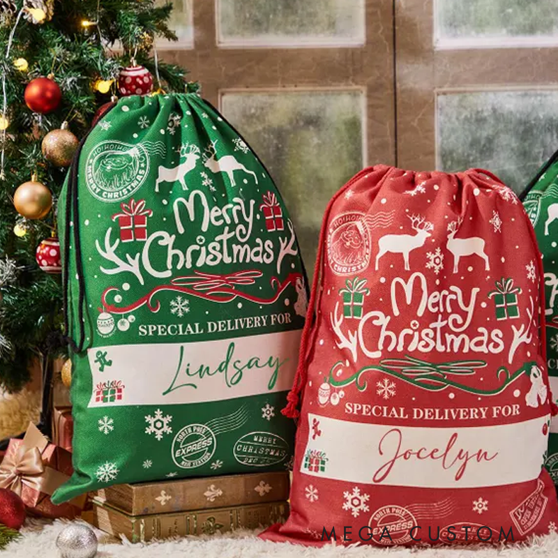 Personalized Name Christmas Santa Bag Christmas Gift Bags for Kids and Adults Santa Delivery Sack Extra Large Santa Bag Christmas Gift