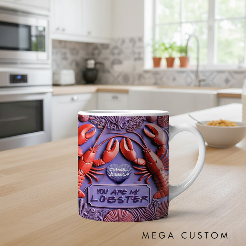 Personalized 3D Effect Lobster Couple Mug TV Show Mug Movie Lover Gift for Girlfriend Boyfriend Couples