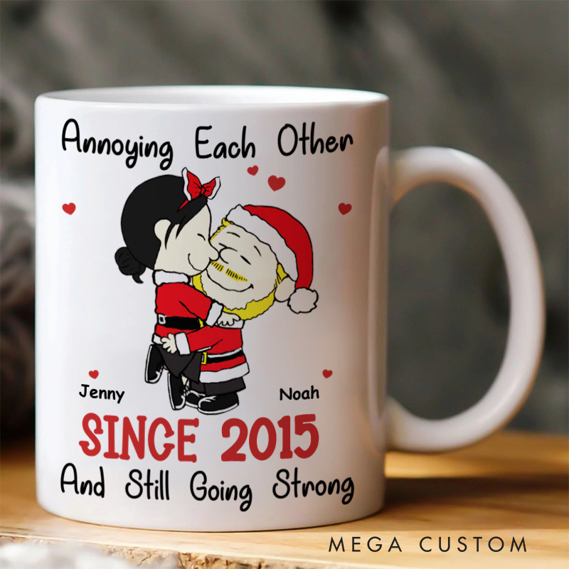 Personalized Cartoon Couple Mug Annoying Each Other Since & Still Going Strong Anime Mug Movie Lover Gift for Girlfriend Boyfriend Couples