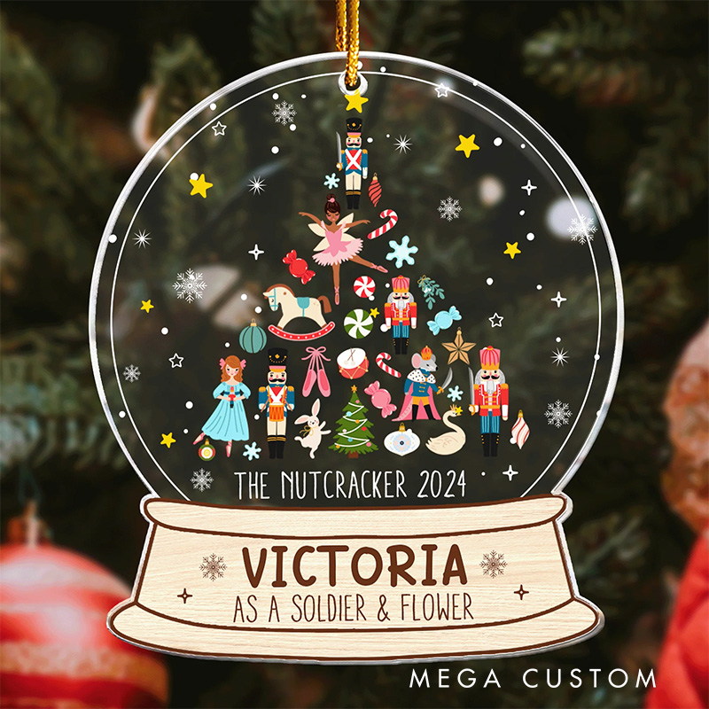 Personalized Ballet Nutcracker Christmas Snow Globe Acrylic Ornament Dance Lovers Christmas Gift Dancer Xmas Gift Christmas Decor