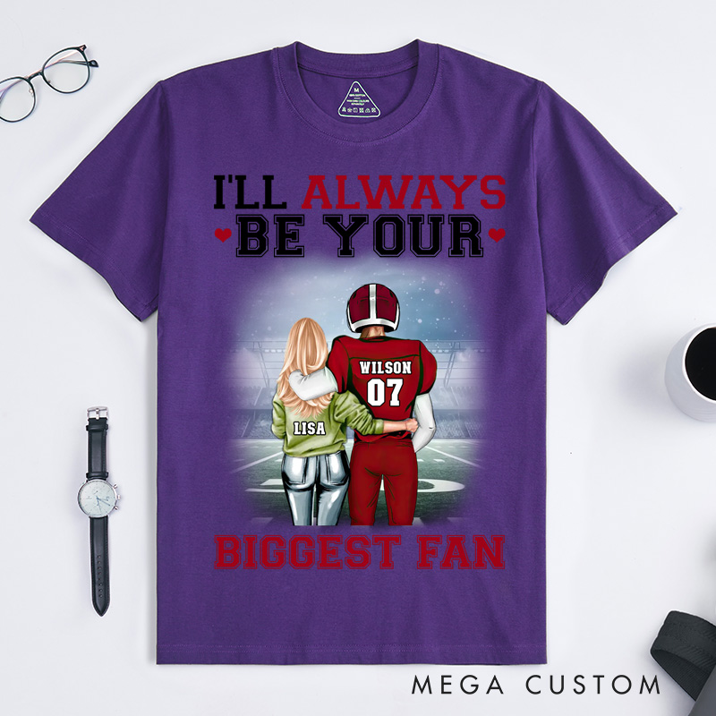 Personalized American Football Player T-Shirt with Custom Name Fun and Unique Gift for Sports Fans