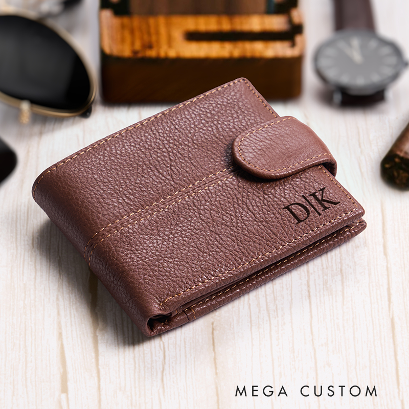Personalized Leather Wallet Engraved Genuine Leather Wallet For Him Mens Wallet Anniversary Gift For Him Birthday Gift For Boyfriend Husband Groomsmen