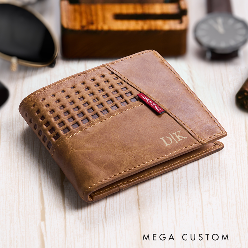 Personalized Leather Wallet For Him Engraved Wallet Men's Leather Wallet Minimalist Wallet Unique Leather Wallet Anniversary Gift For Him Boyfriend Gift Dad Gift Husband Gift