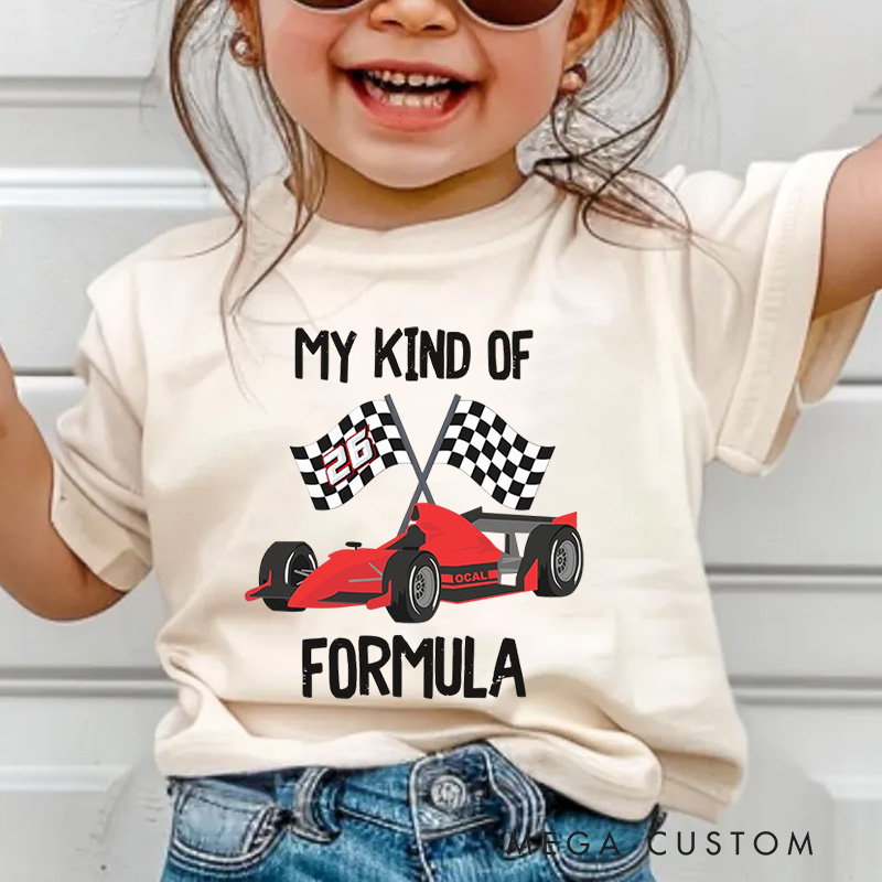 Personalized Race Car Grand Prix Checkered Flag Onesie Kids Shirt