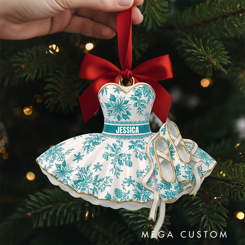 Personalized 2D Blooming Ballet Dress Christmas Acrylic Ornament Dance Lovers Christmas Gift Dancer Xmas Gift Christmas Decor