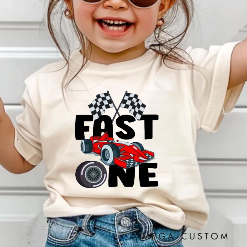 Personalized Fast One Racecar 1st Birthday Shirt First Birthday Shirt 1st Birthday T Shirt Racecar Birthday Shirt Birthday Boy Shirt