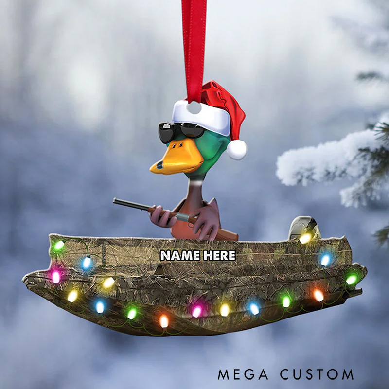 Personalized Hunting Duck Christmas Ornament Hunting Keepsake Hunting Lover Ornament Gift for Hunter Xmas Decoration
