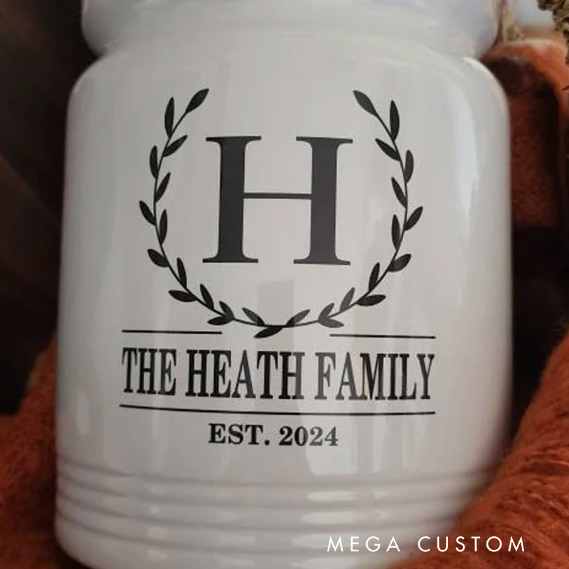 Personalized Family Cookie Jar Custom Cookie Storage with Name Farmhouse Kitchen Baker Family Kids Christmas Gift Baking Lover Gifts