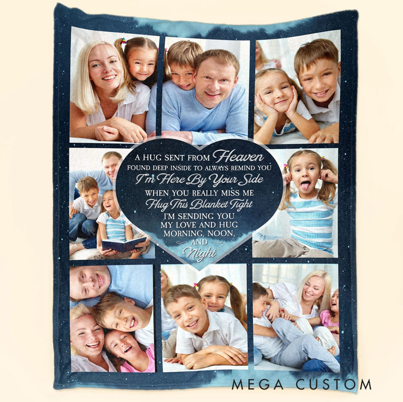 Personalized Memorial Photo Blanket I'm Here By Your Side Sympathy Gift for Family Members Christmas Gift
