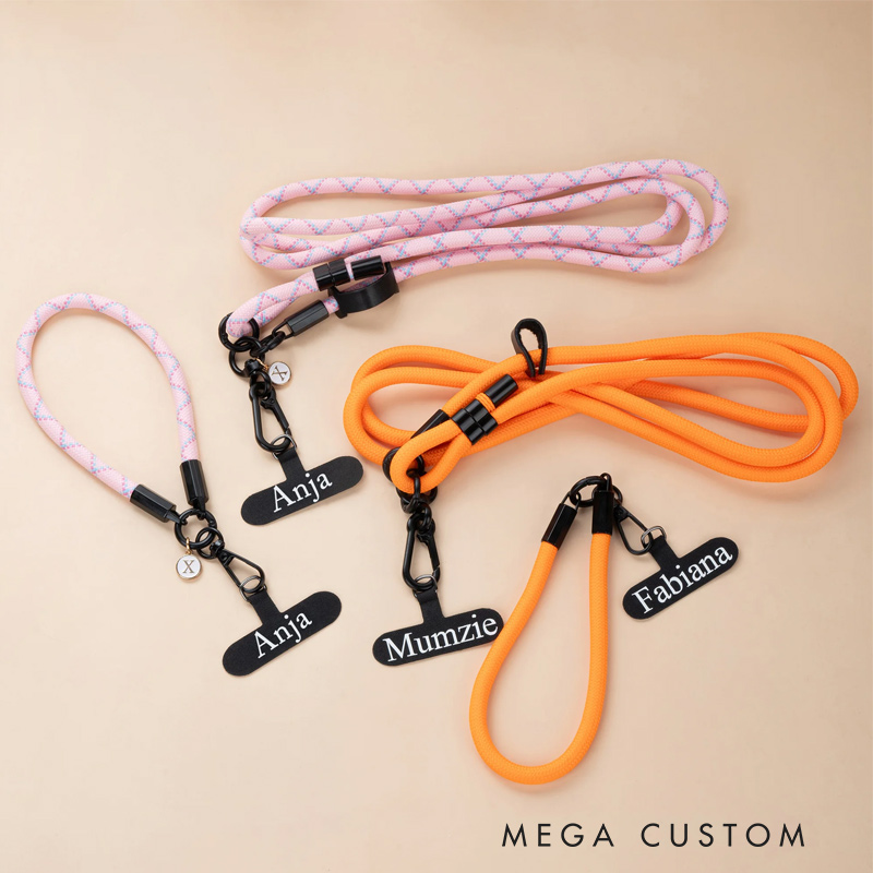 Personalized Multicolor Universal Adjustable Crossbody Phone Lanyard with Patch Pad and Name Outdoor Travel Accessory Gift for Family Friends