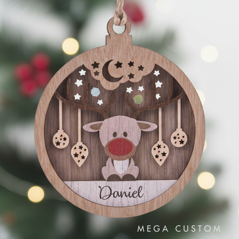 Personalized Wood Christmas Ornament Elk Ornament Custom Xmas Ornament With Name Elk Christmas Tree Decor Christmas Keepsake 2025
