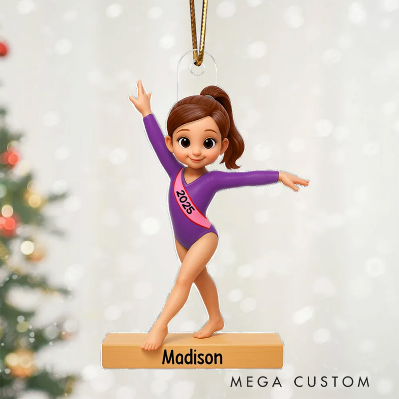 Personalized 3D Effect Gymnastic Girl Christmas Acrylic Ornament Dance Lovers Christmas Gift Dancer Xmas Gift Christmas Decor