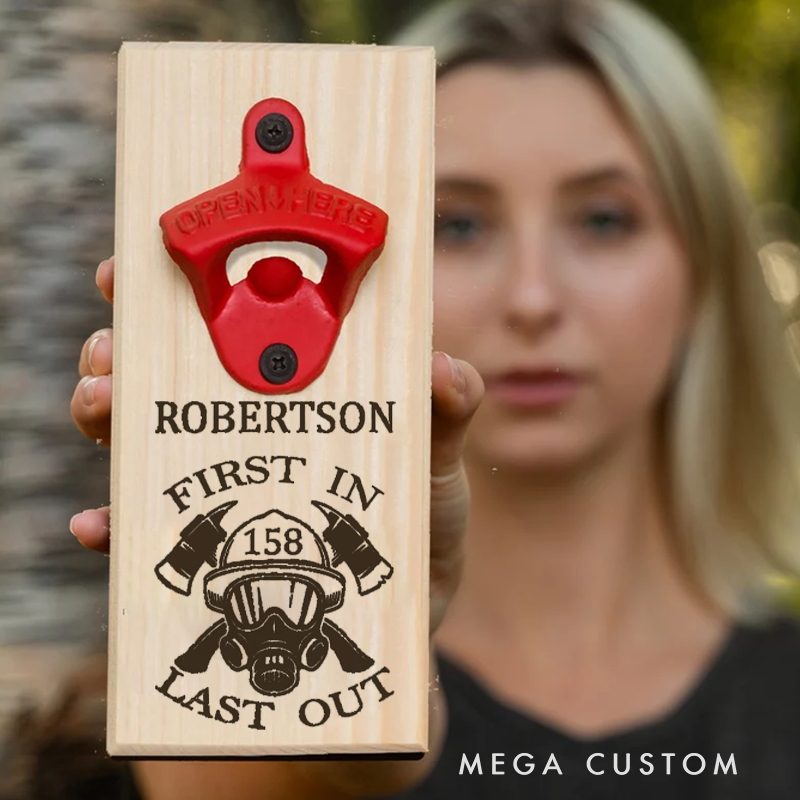 Personalized Firefighter Bottle Opener Custom Fireman Gift Fireman Gift for Dad