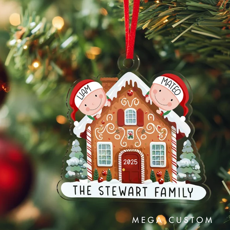 Personalized Gingerbread Christmas Ornament Gingerbread House Family Ornament Custom Christmas Gift Personalized Xmas Gift