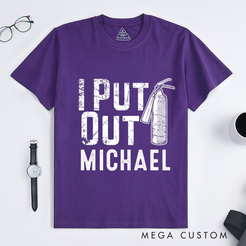 Personalized Firefighter T-Shirts Custom Funny Firefighter Design T-Shirt Firefighter Dad Gift