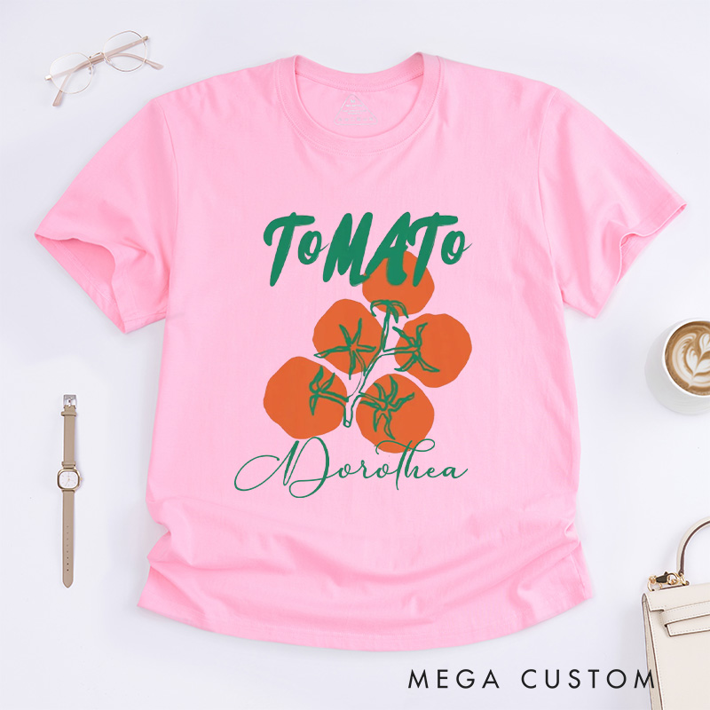 Personalized Tomato Classic T-Shirts Gardener Lover Shirt with Name Farmers Market Tee Gardening Shirt Garden Gift for Gardener Gift