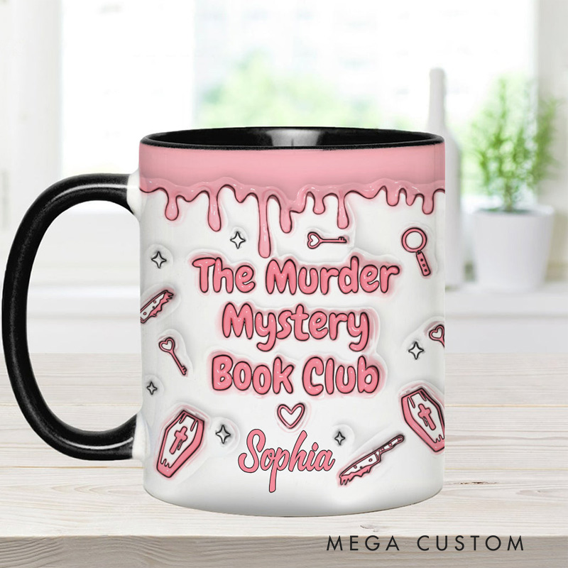 Personalized The Murder Mystery Book Club Mugs Custom Coffee Mug with Name Fall Bookworm Mug Book Lover Gift for Librarian Gift