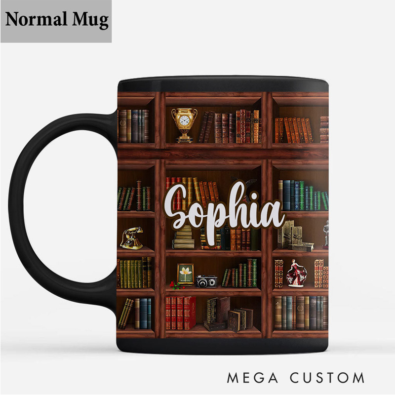 Personalized Bookish Mugs Custom Book Accent Mug with Name Bookworm Coffee Mug for Reader Book Lover Librarian Gift