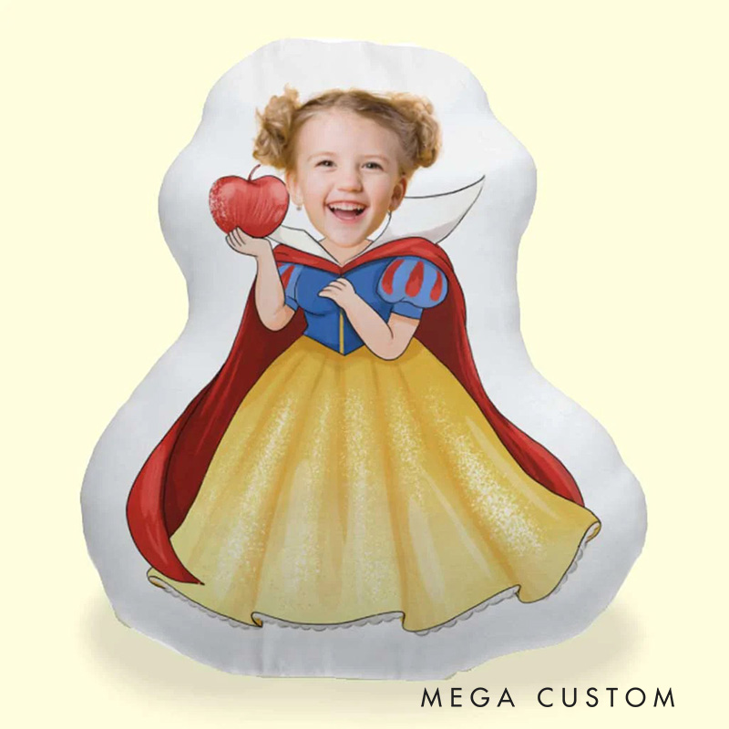 Personalized Face Princess Shaped Pillow Cartoon Photo Pillow Anime Lover Gift for Kids Friend Granddaughter Daughter