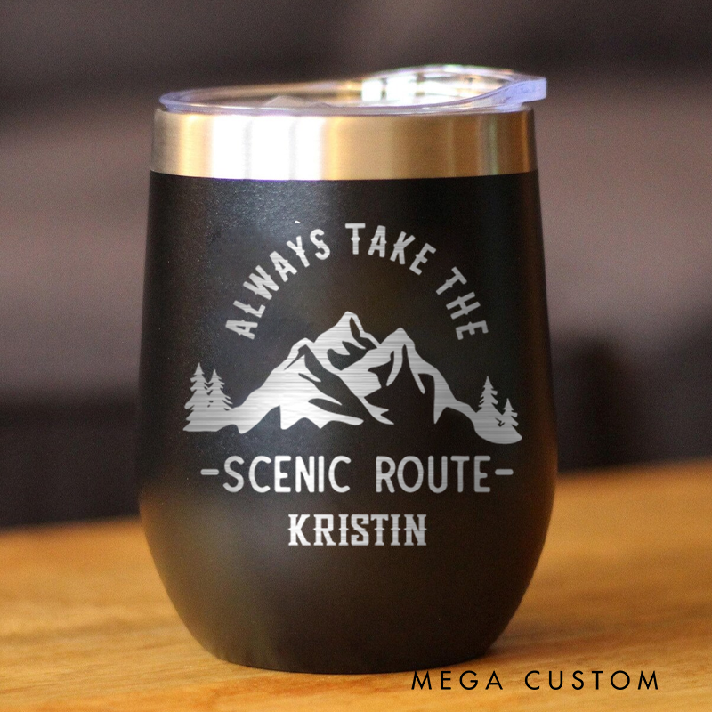 Personalized Nature and Adventurers Lovers Tumbler Hking Camping Wine Tumbler Gift for Outdoor Lover