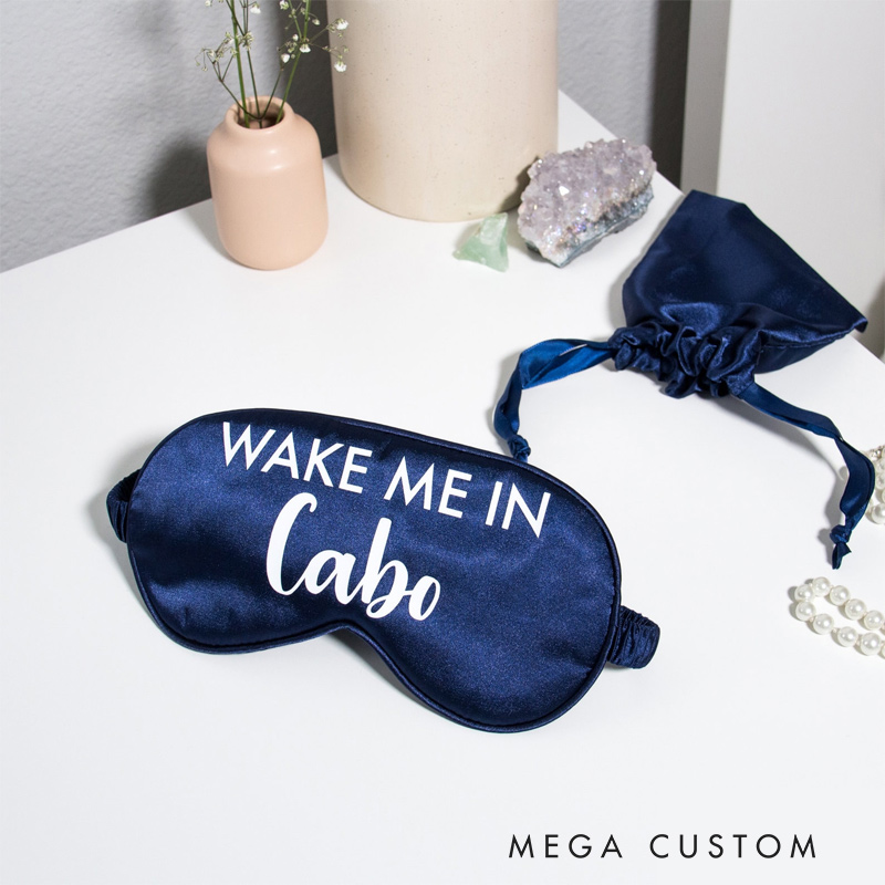 Personalized Eye Mask Custom Sleep Mask Travel Sleeping Mask Custom Satin Mask Bridal Party Sleep Mask Destination Wedding Gift