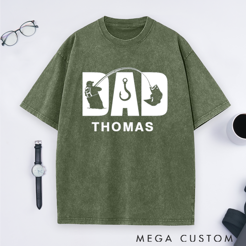  Personalized Fishing Dad T-Shirt Fisherman T-Shirt Comfortable Gift for Fisherman Dads Perfect for Father’s Day or Birthday