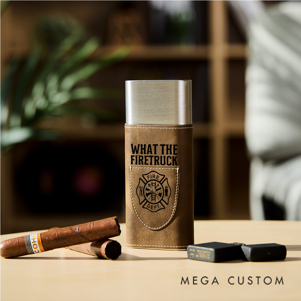 Personalized Cigars Accessories for Men Leather Cigar Holder with Cutter Cigar Travel Case Gift for Dad Luxury Gifts for Husband