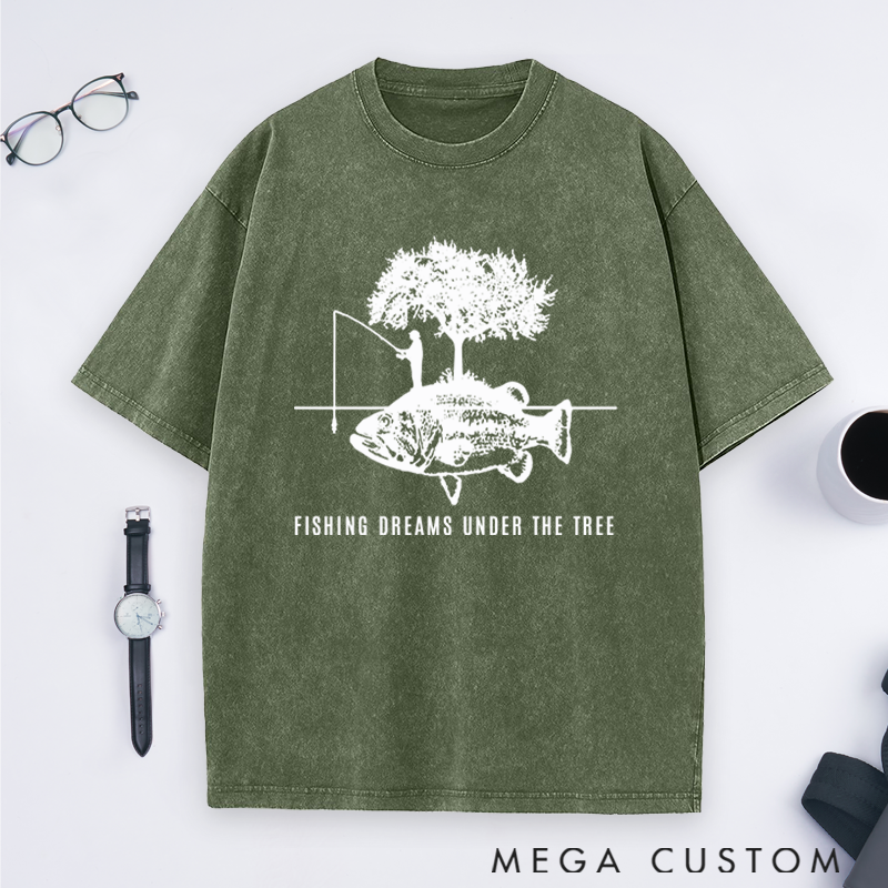 Personalized Fishing Dreams T-Shirt Fishing T-Shirt Funny Fishing T-Shirt Fisherman T-Shirt Cool Bass Fishing T-Shirt Hilarious Fishing Humor T-Shirt Perfect Gift for Fishing Lovers and Outdoor Enthusiasts