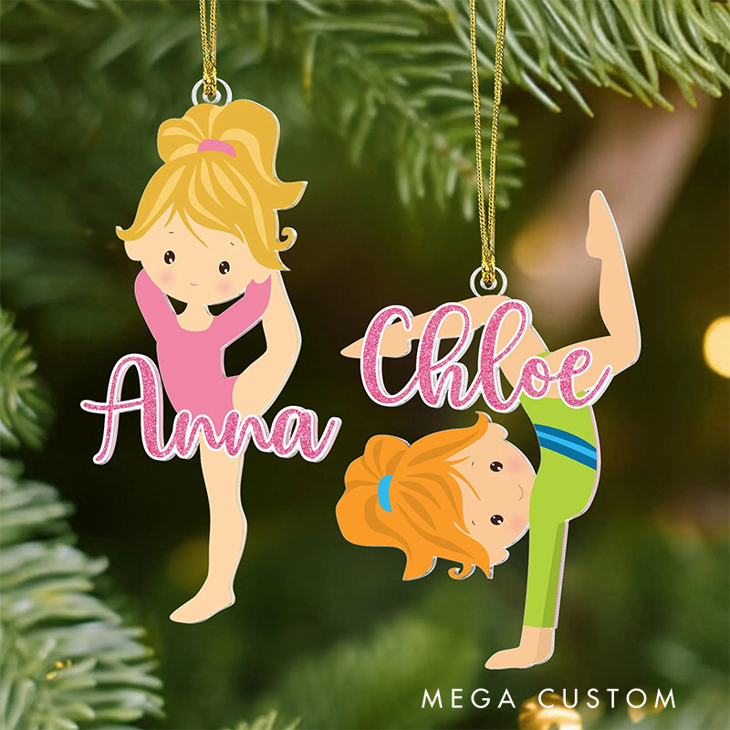 Personalized Cute Cartoon Gymnastic Girl Christmas Acrylic Ornament Dance Lovers Christmas Gift Dancer Xmas Gift Christmas Decor