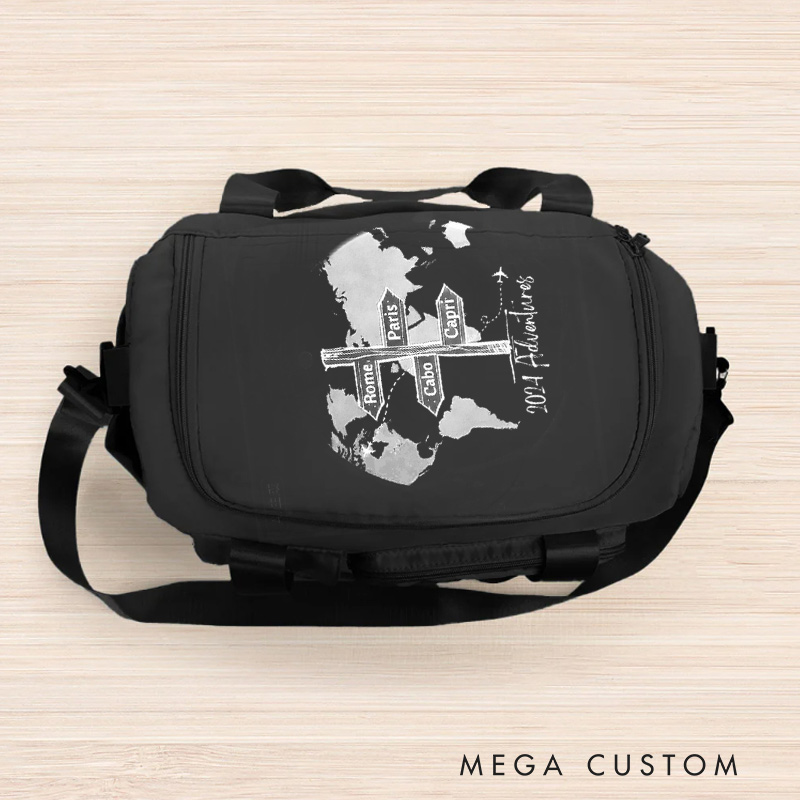 Personalized Travel Adventure Location Travel Bag Gift for Travel Enthusiasts 