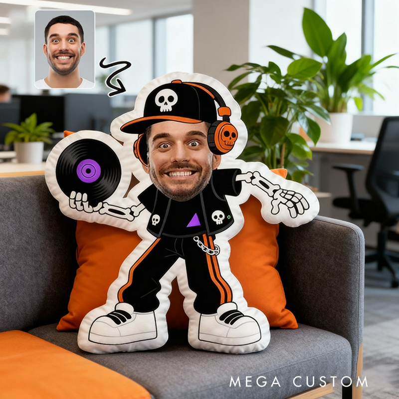 Personalized Funny Custom Face Pillow Custom Photo DJ Plush