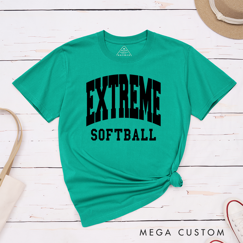 Personalized Customizable Team Softball T-Shirt Design Featuring Bold Team Name Text and Black Softball Lettering for a Sporty and Unique Look