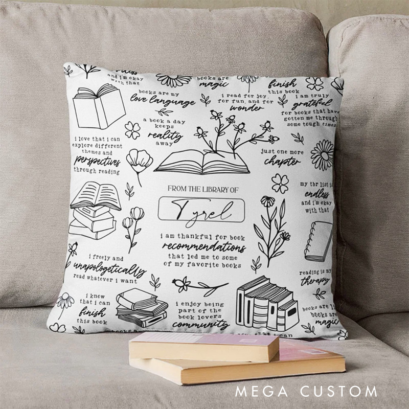 Personalized I am Thank for Book Throw Pillow with Name Bookish Pillow Cover with Names for Book Lovers Readers Bookworm Gift