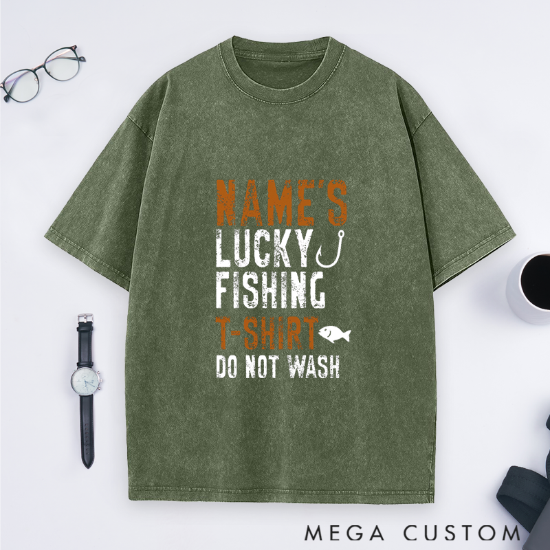 Personalized Lucky Fishing T-Shirt Do Not Wash T-Shirt Christmas Gift Custom Name Sweatshirt Funny Gift for Anglers Custom Fishing Apparel