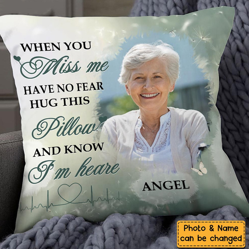 Personalized Memorial Pillow Hug This Pillow And Know I'm Here Custom Double Sided Pillow Bereavement Gift Sympathy Gift 