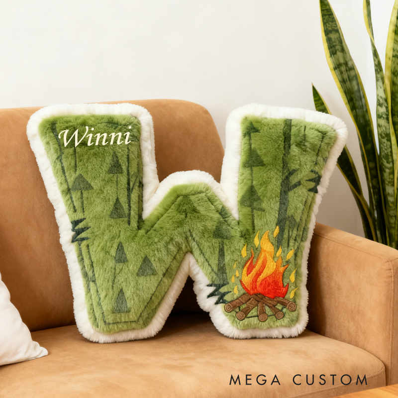 Personalized Campervan Letter Pillow Custom Outdoor Camping Pillow Gift for Family Pillow Gift for Camper