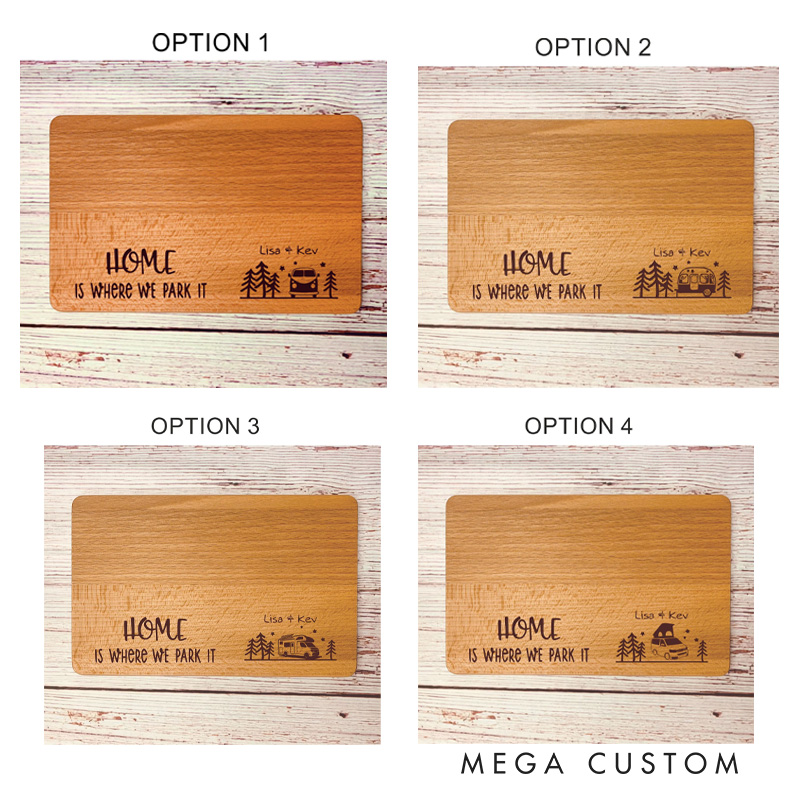 Personalized Home Is Where We Park It Small Personalised Chopping Board Motorhome Chopping Board Camper Caravan Gift