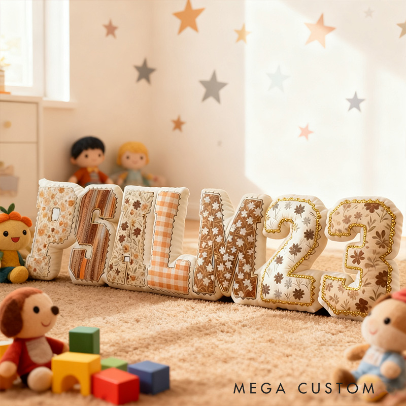 Personalized Psalm 23 Bible Verse Letter Number Pillow with Custom Name Home Decor Christian Thanksgiving Pillow Retro Fall Faith Gift for Family