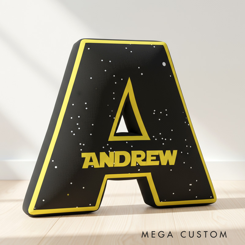 Personalized Galaxy Alphabet Shaped Pillow for Movie Lovers Initial Pillow Christmas Gift for Kids