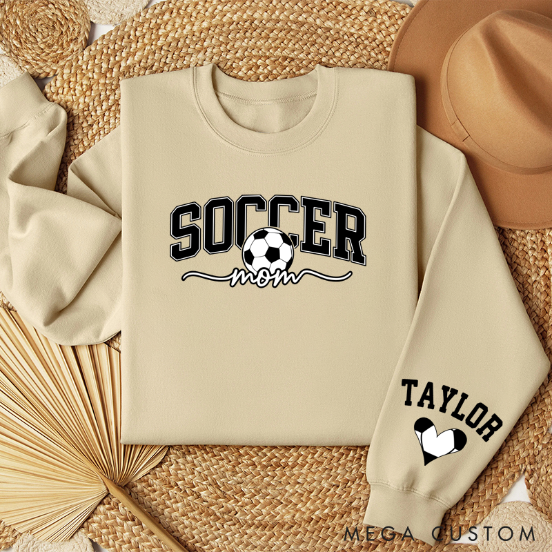 Personalized Soccer Mom Sweatshirt with Custom Name and Stylish Graphic Design