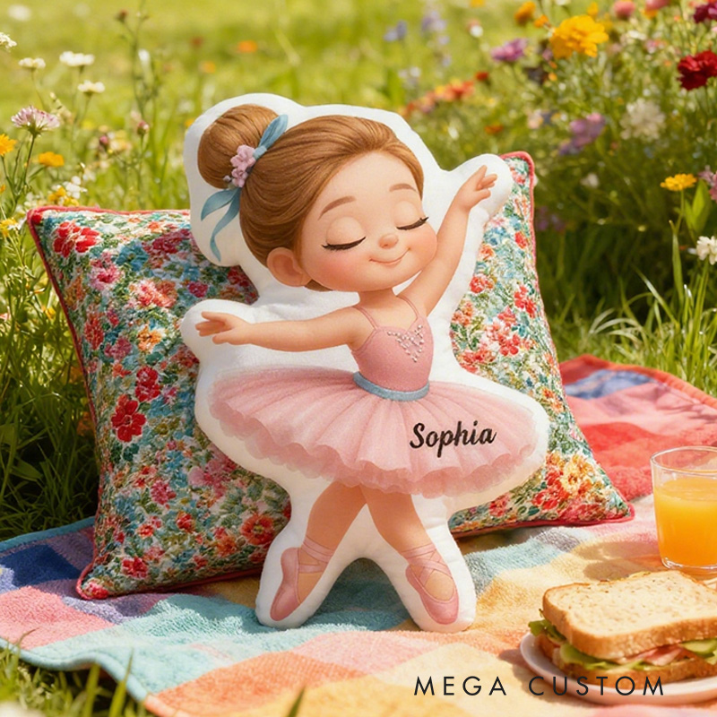 Personalized Ballet Girl Shaped Pillow for Dance Lovers Pillow Christmas Gift for Kids