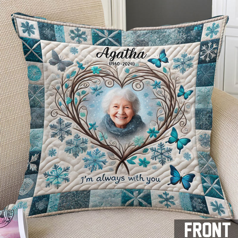 Personalized Memorial Photo Throw Pillow I'm Always With You Graphic 3D Print Pillow Memorial Gift for Loss of Loved One