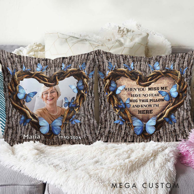 Personalized Memorial Photo Throw Pillow Hug This Pillow Graphic 3D Print Pillow Memorial Gift for Loss of Loved One