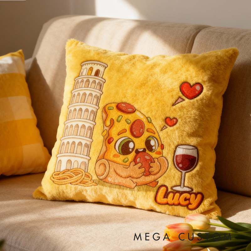 Personalized Graphic 3D Print Italian Delight Pillow for Travel Lovers