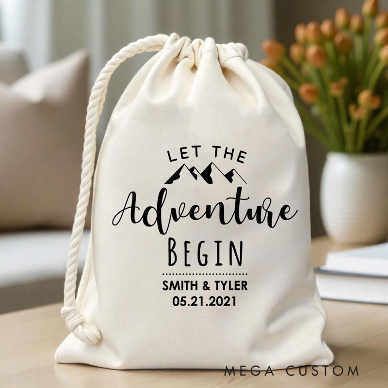 Personalized Let the Adventure Begin Party Favor Bags Mountain Camping Party Favor Bags