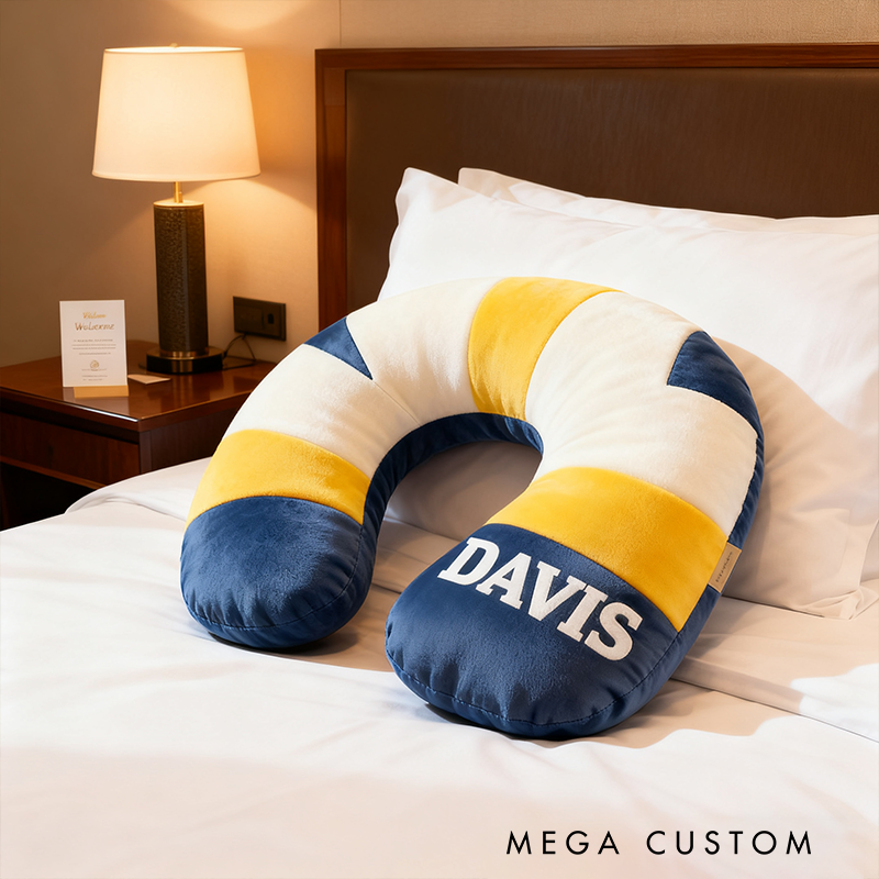 Personalized Volleyball Travel Neck Pillow with Custom Name Design