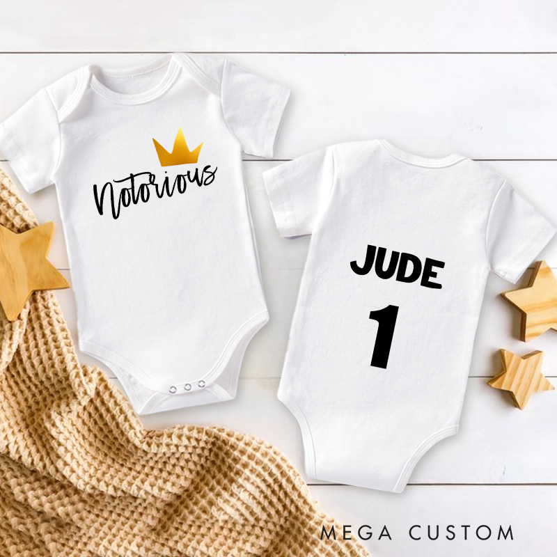 Personalized Notorious 1st Birthday Baby Onesie Gift for Baby