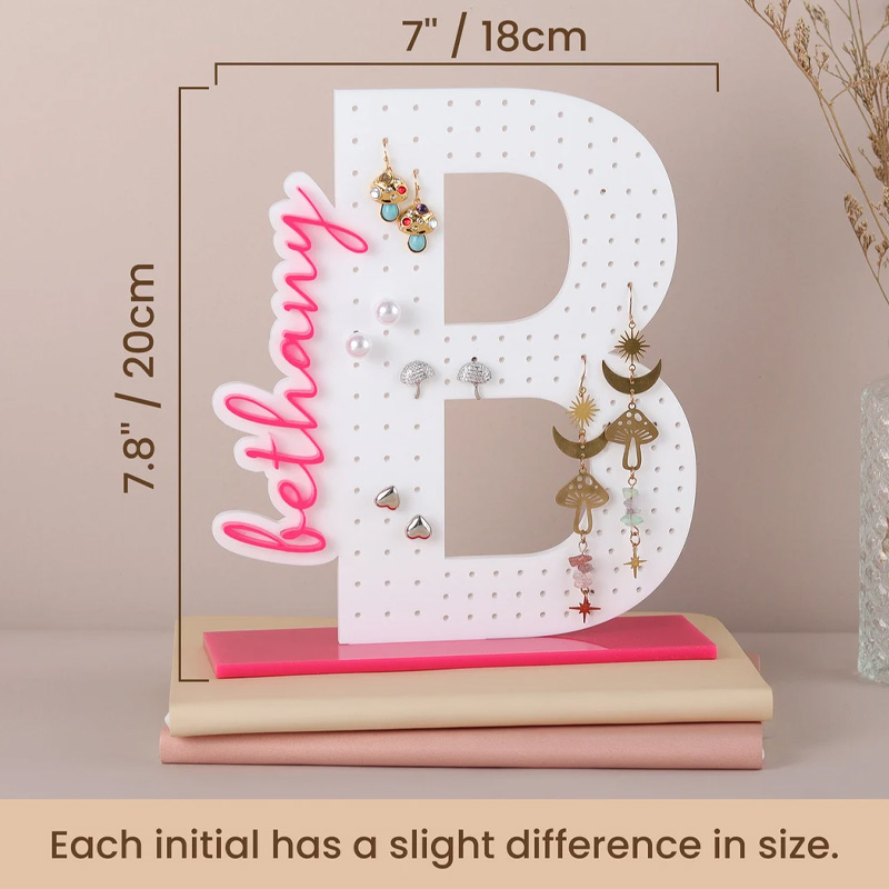 Personalized Earring Holder Birthday Gift Custom Earring Display Acrylic Jewelry Organizer for Travel Lovers