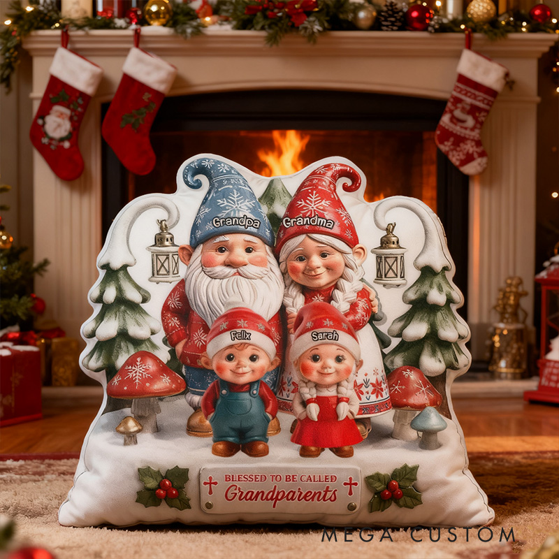 Personalized Blessed To Be Called Grandparents Pillow with Custom 1-10 Kids Name Home Decor Christian Gift for Christmas Family